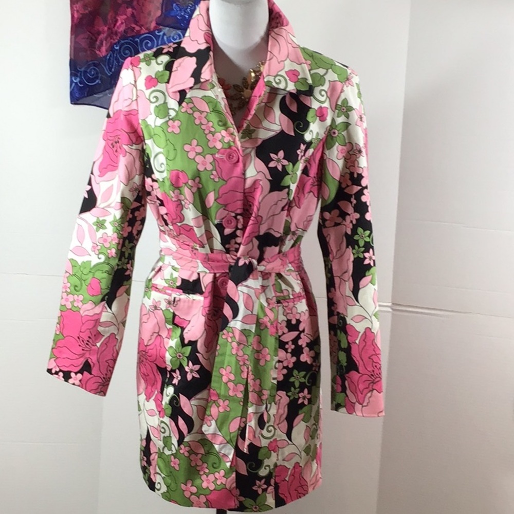 Aldo Trevi vintage floral long blazer jacket 8 - Picture 6 of 10